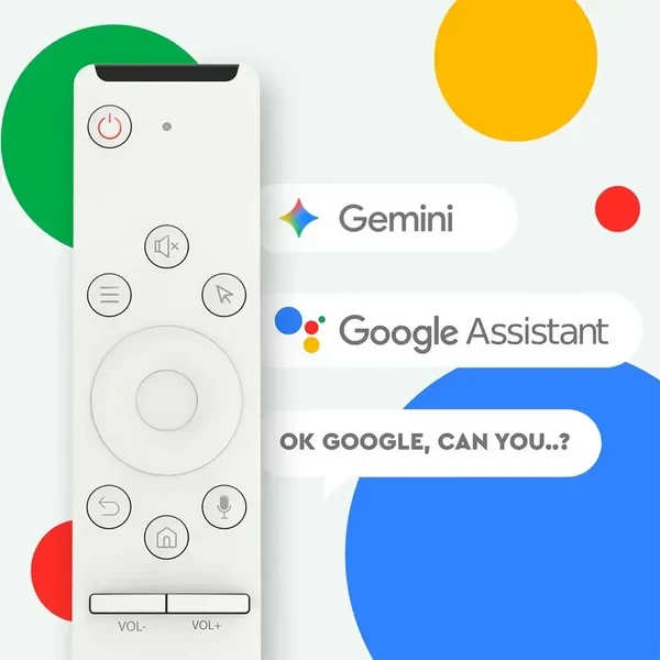 Afstandsbediening van de IQV Smart Display met spraakknop voor Google Assistant en Gemini